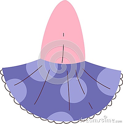 Princess Evening Dress Vector Illustration
