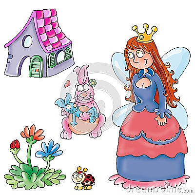 Princess with home and fore Stock Photo