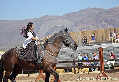 A Princess on Horseback at the Arizona Renaissance Festival Editorial Stock Photo