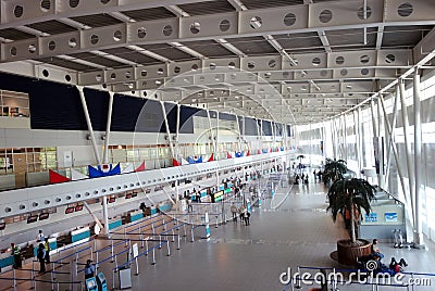 Princess Juliana International Airport terminal at Saint Martin. Editorial Stock Photo