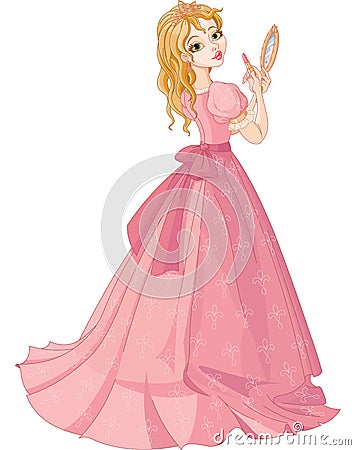 Princess with lipstick Vector Illustration