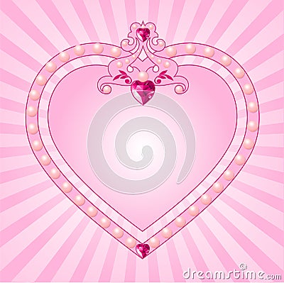 Princess pink frame Vector Illustration