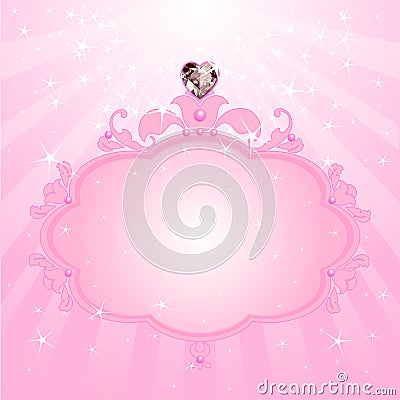 Princess pink frame Vector Illustration