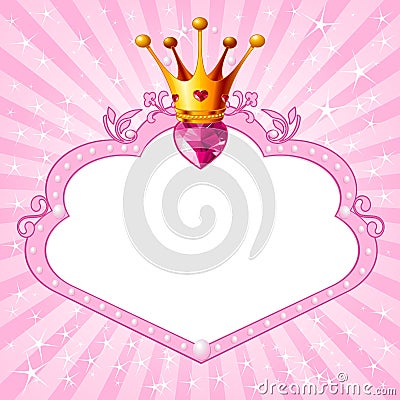 Princess pink frame Vector Illustration