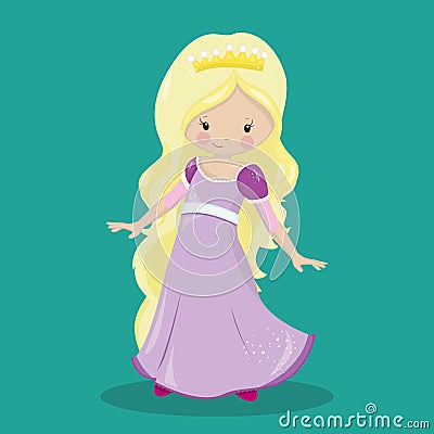 Princess Purple Dress Blondie 20 Vector Illustration