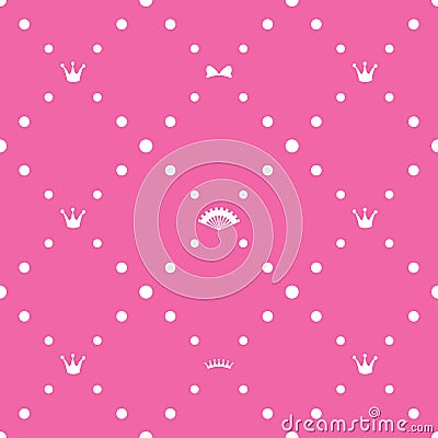 Princess Seamless Pattern Vector Illustration