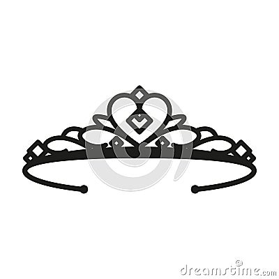 Princess tiara. Simple flat vector illustration Vector Illustration