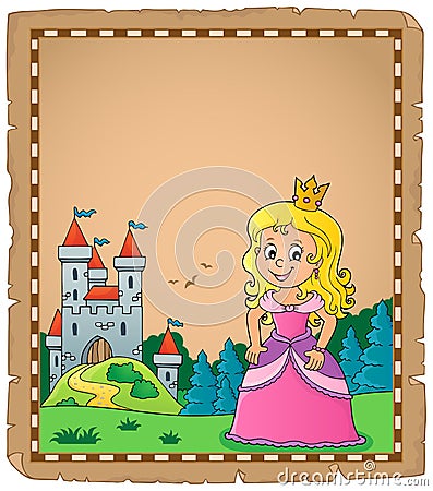 Princess topic parchment 3 Vector Illustration