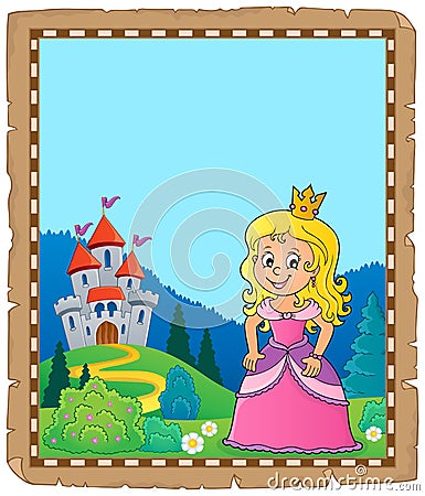 Princess topic parchment 2 Vector Illustration