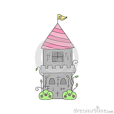 Princess tower, castle vector illustration icon Vector Illustration