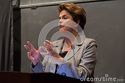 Princeton, NJ, USA - April 13, 2017 - Former Brazilian President Dilma Rousseff Editorial Stock Photo