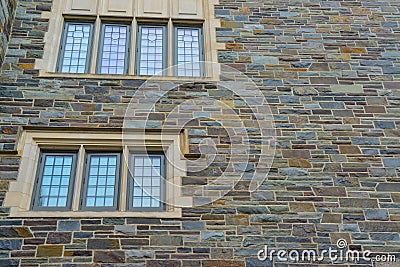 PRINCETON, USA - NOVENBER 12, 2019: a view of Foulke Hall at Princeton University. Windows and elements of architecture, Editorial Stock Photo