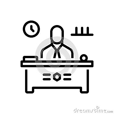 Black line icon for Principal, boss and senior Vector Illustration