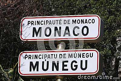 Principality of Monaco sign Stock Photo