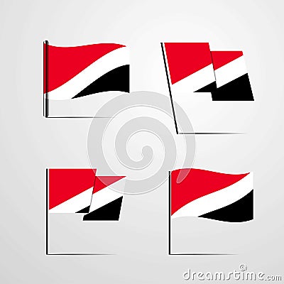 Principality of Sealand waving Flag set design vector Vector Illustration