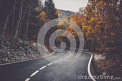 Andorra forest roads Stock Photo