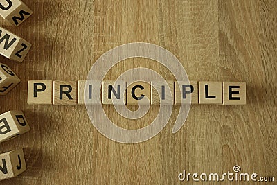 Principle word from wooden blocks Stock Photo