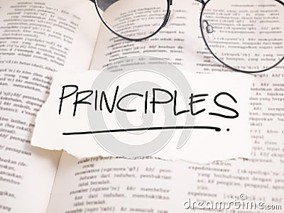 Principles, Motivational Words Quotes Concept Stock Photo