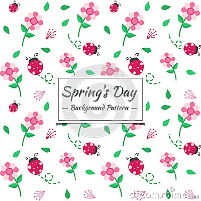 Pring Seamless pattern flowers Vector Illustration