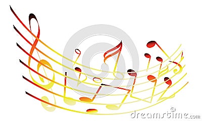 Color musical notes icon design illustration Vector Illustration