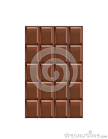Chocolate bar on white background Vector Illustration