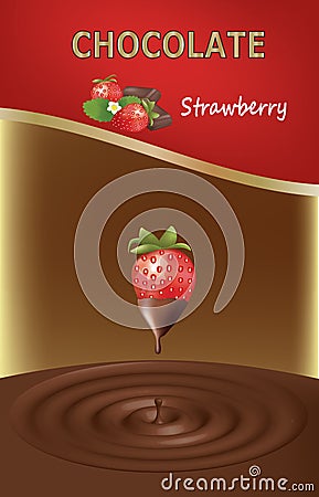 Strawberry chocolate package design Vector Illustration