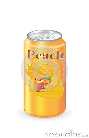 Peach juice can Vector Illustration