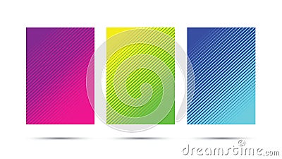 A4 Fading line pattern background set Vector Illustration