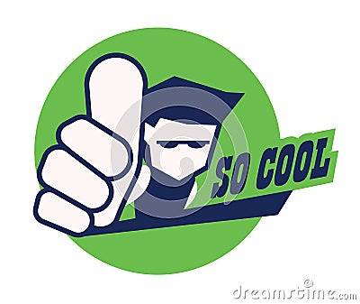 Thumb thumbs young men show their appreciation Vector Illustration