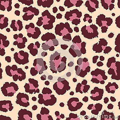 Leopard fur pattern texture repeating seamless pink black print Vector Illustration