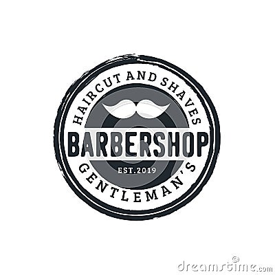 Barber shop isolated vintage label badge emblem. Vector illustration. - Vector Stock Photo