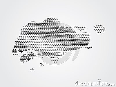 Singapore vector map illustration using binary codes on white background to mean advancement of digital technology Vector Illustration