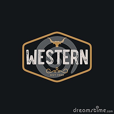 Vintage Country Emblem Typography for Western Bar/Restaurant Logo design inspiration - Vector Vector Illustration