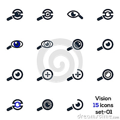 Eye, vision , business , medical vision icons set 01 Stock Photo