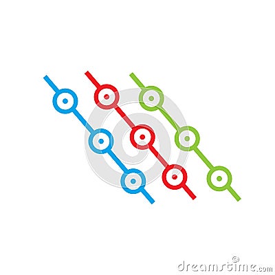 Road map design element. Subway line vector design logo Vector Illustration