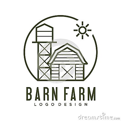 Farmhouse logo, agriculture vector, black emblem, natural product, Simple Minimalist Barn Farm Logo design inspiration Vector Illustration