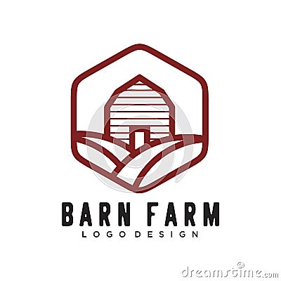 Farmhouse logo, agriculture vector, black emblem, natural product, Simple Minimalist Barn Farm Logo design inspiration Stock Photo