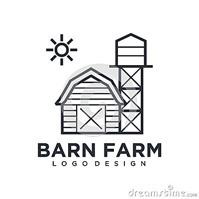 Farmhouse logo, agriculture vector, black emblem, natural product, Simple Minimalist Barn Farm Logo design inspiration Vector Illustration