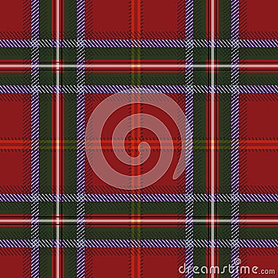 Tartan red green textile pattern Vector Illustration