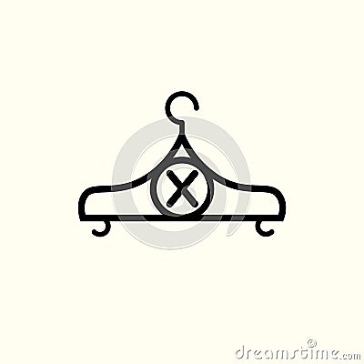 Fashion vector logo. Clothes hanger logo. Letter X logo. Tailor emblem. Wardrobe icon - Vecto Vector Illustration