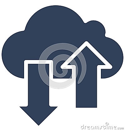 Cloud Arrows Isolated Vector Icon that can easily modify or edit. Vector Illustration