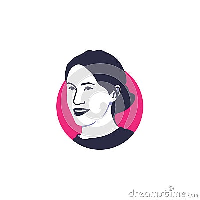 Meghan Markle pretty face vector illustration isolated simple art style Vector Illustration