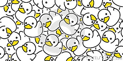 Duck seamless pattern vector rubber ducky isolated cartoon illustration bird bath shower repeat wallpaper tile background gift wra Cartoon Illustration