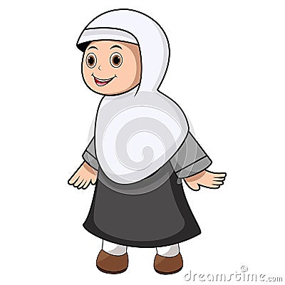 Illustration of Muslim Girl exspresion Vector Illustration