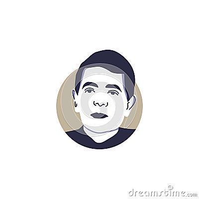 Rowan Atkinson as known asa mr bean face vector illustration isolated Vector Illustration