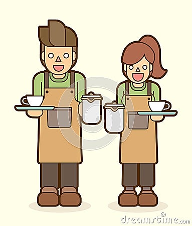 Coffee serve, Barista graphic vector Vector Illustration