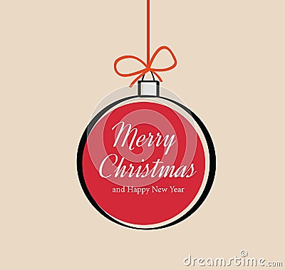 Vector christmas ornament with text merry christmas. - Illustration Vector Illustration