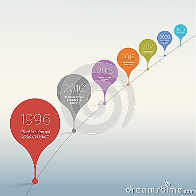 Simple timeline design template. Vector Illustration. - Illustration Vector Illustration