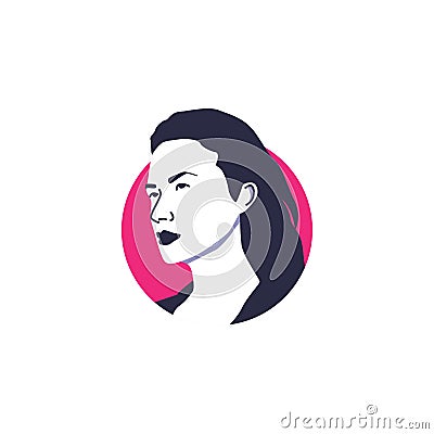 Demi Lovato face vector illustration isolated Vector Illustration