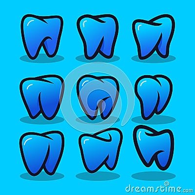Set Of Dental Modern Logo Vector Stock Photo
